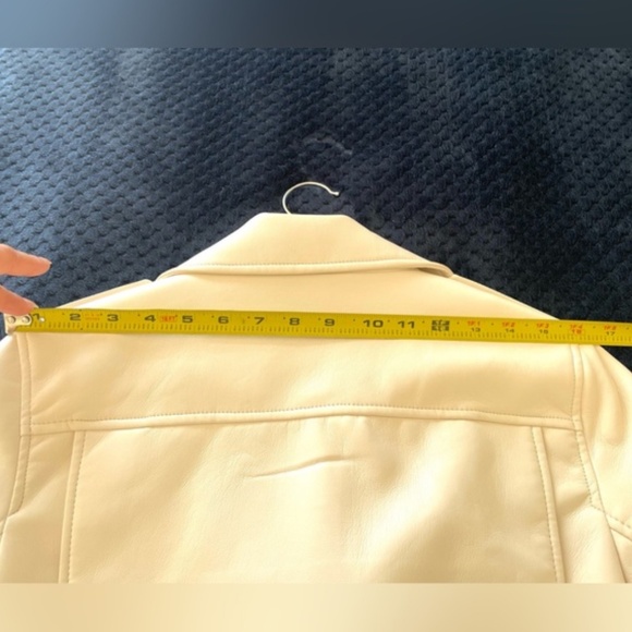 NWOT ARITZIA WILFRED FAUX LEATHER MOTO JACKET in BIRCH / Size M - Picture 13 of 13